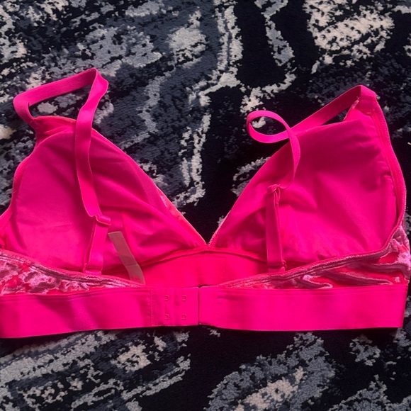 PINK Victoria's Secret Bright Pink Velvet Bralette - Picture 2 of 3